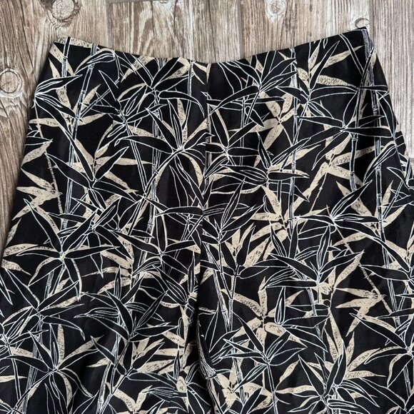 Dana Buchman Womens‎ Silk Linen Pants Size 6 Black Beige Bamboo Lined Zip Work - Picture 6 of 7